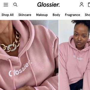 Glossier Pink Hoodie - Size Large